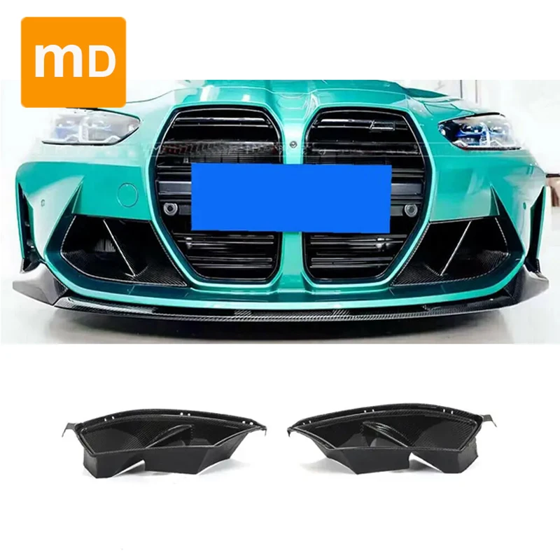 For BMW G80 M3 G82 G83 M4 2021 2022 Dry Carbon Fiber Black Front Bumper Automotive Lower Grille Vents Car Accessories