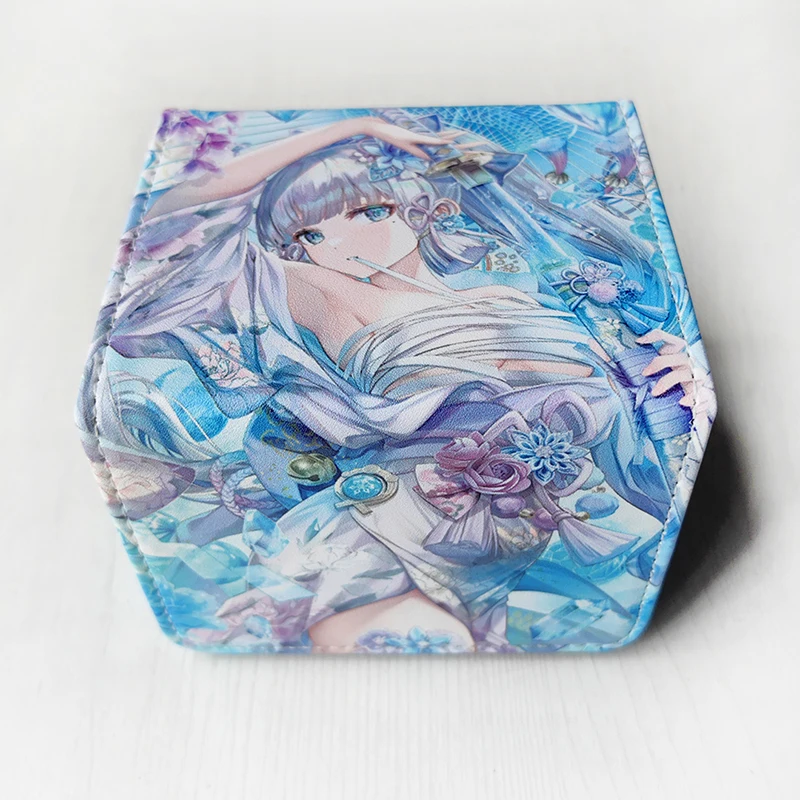 Genshin Impact Kamisato Ayaka Diy Pu High Quality Portable Collection Card Storage Box Anime Game Action Toy Figures Gifts