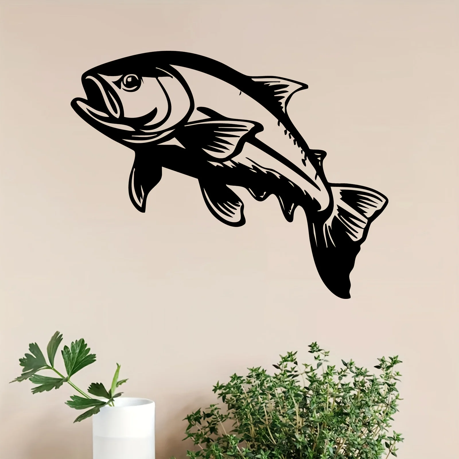 Durable Salmon Metal Sculpture for Outdoor Wall & Fence Decor