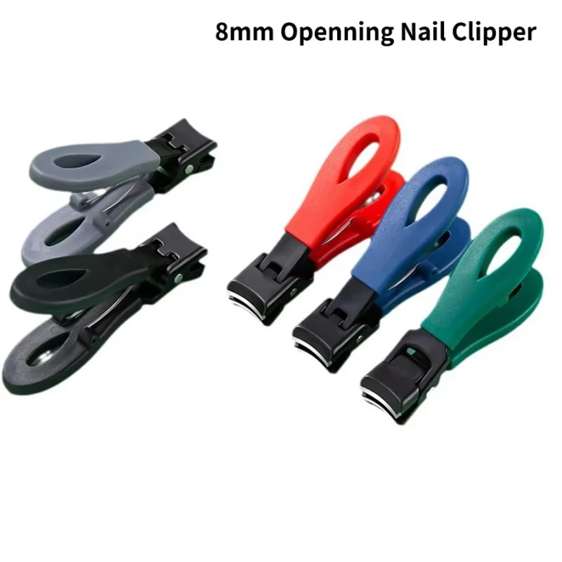 Großer Nagelknipser mit 8mm Öffnung für dicke, harte Nägel, spezieller Nagelschneider aus Edelstahl, Maniküre-Werkzeug, Zehennageltrimmer, Anti-Spritz-Funktion