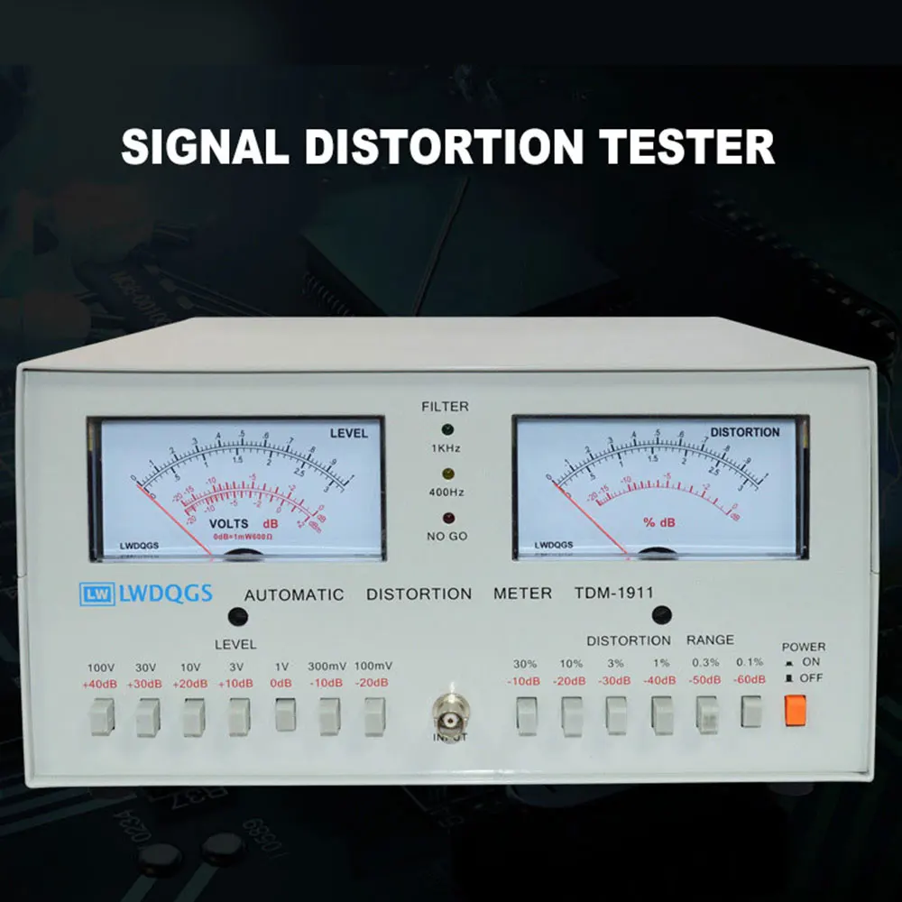 TDM1911 110/220V 50Hz Detektor Bentuk Gelombang Sinyal 400Hz±10% 1KHz±10% Frekuensi Dua Titik Alat Deteksi Distorsi Sinyal Kebisingan Rendah
