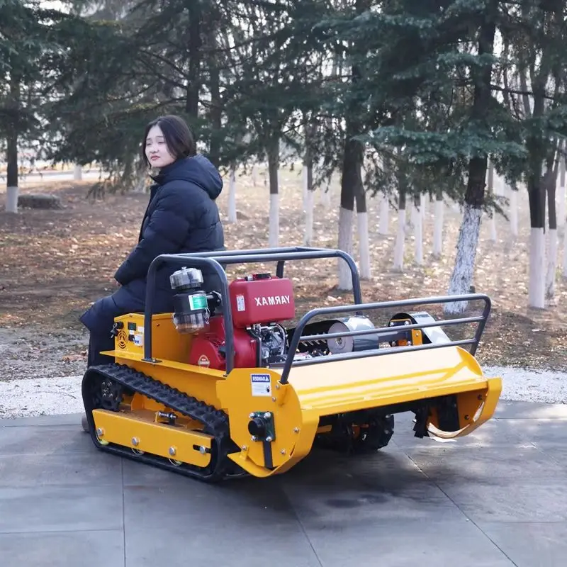 

Customized small crawler-type lawn mower, industrial-grade remote-controlled all-terrain self-propelled lawn mower flail mower