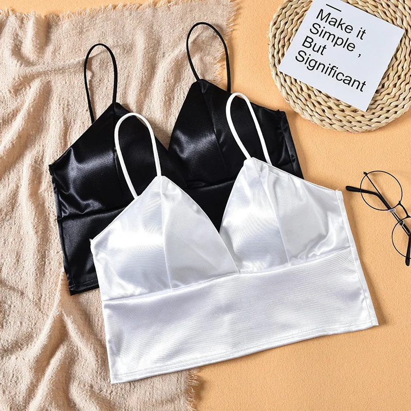 Sleeping Brassiere Push Up Bras Sexy Lingerie Top Wireless Bra Top Sexy Women Sexy Strap Silk Smooth Plunge Bralette