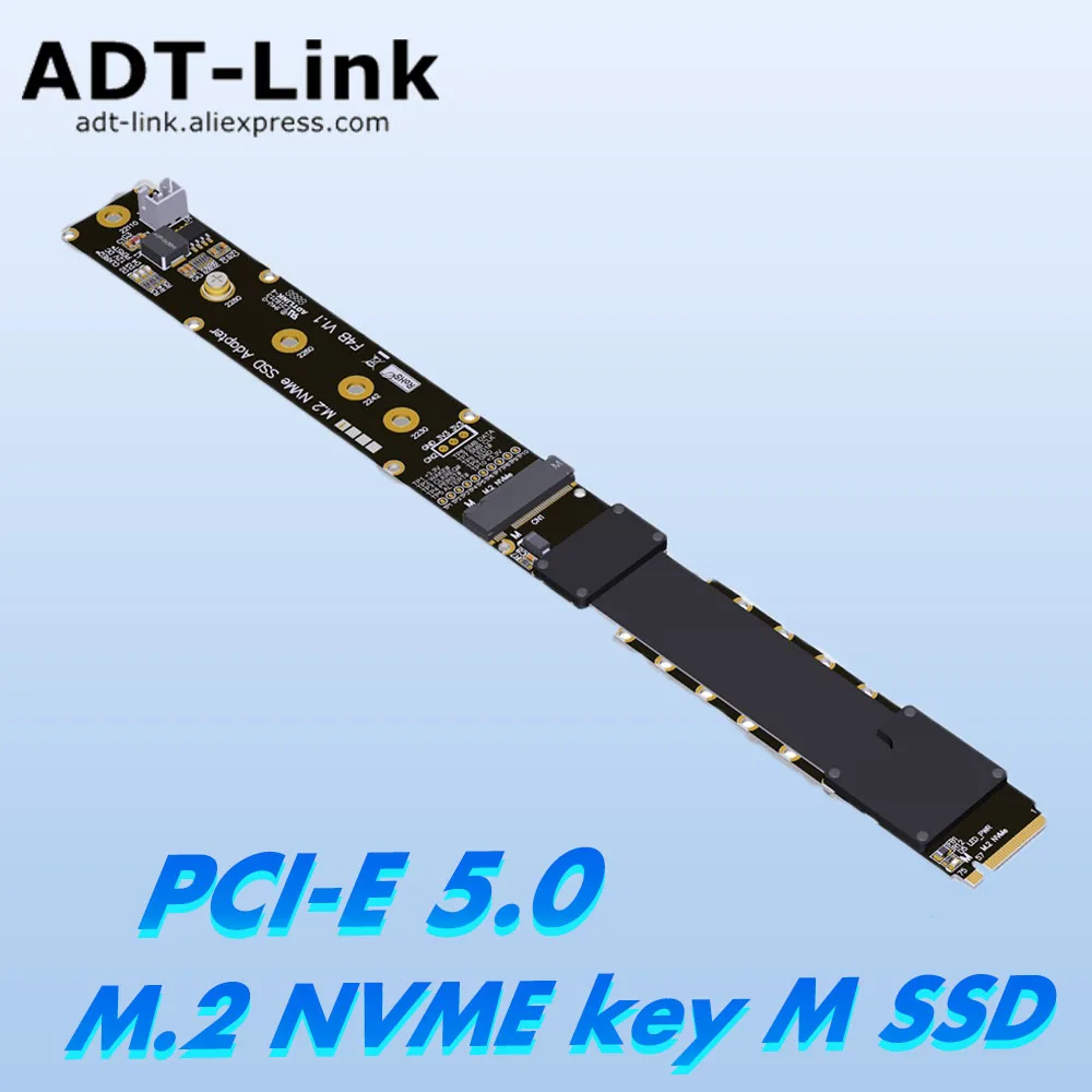 ADT PCIe 5.0 M.2 NVMe SSD Msata To Sata Extension 3V Power Supply Atapter Cable FFC Low Consumption Compatibility Gen3 Gen4 Gen5