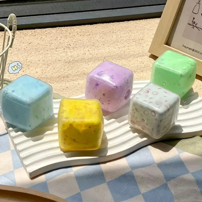 Handmade Filled Building Block Clay Butter Cube Calm Fidget Toy Stress Ball Shapeable Slow Rebound Anxiety Relief Leisure Gift