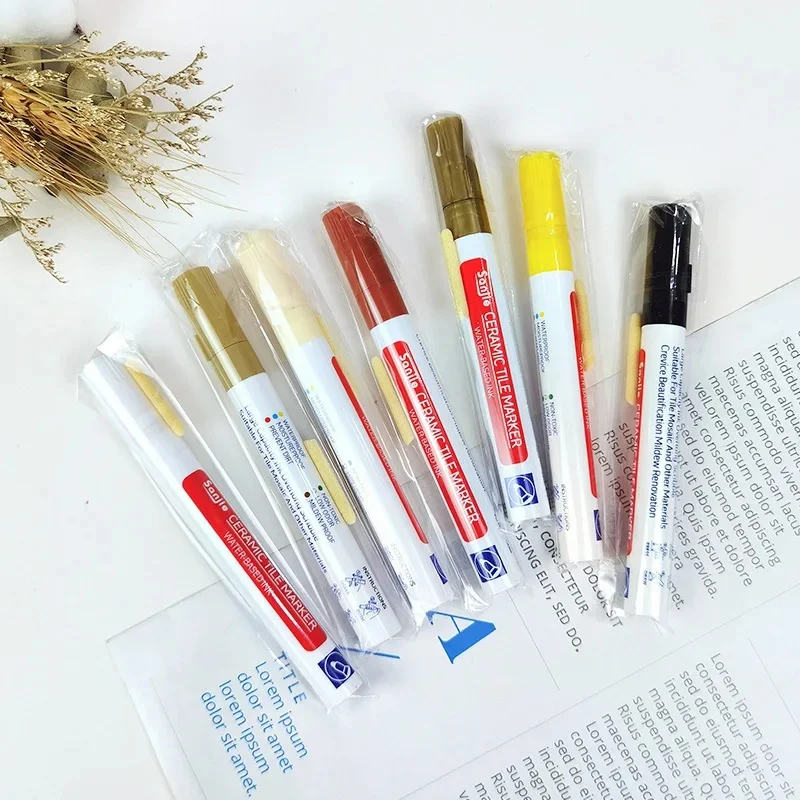 1-2 Pcs Waterproof White Marker Pen Wall Seam Repair Tiles Grout Markers Pens Floor Bathroom Decontamination Paint Brush Tools view 2