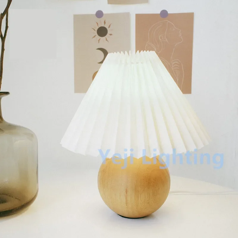 

Vintage Table Lamp Desk Lamp Nightstand Night Light Solid Wood Base Lamp Desk light for Bedroom Living Room End Table Office E27