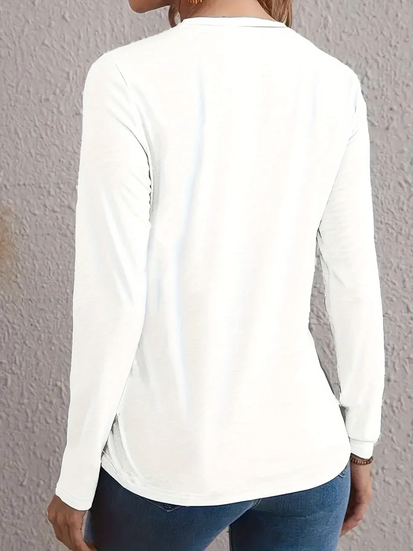 المرأة زهر الكرز الأبيض و كانجي طباعة كم طويل تي شيرت رداء علوي غير رسمي ملابس الموضة Y2k الملابس المتضخم ملابس امرأة #4