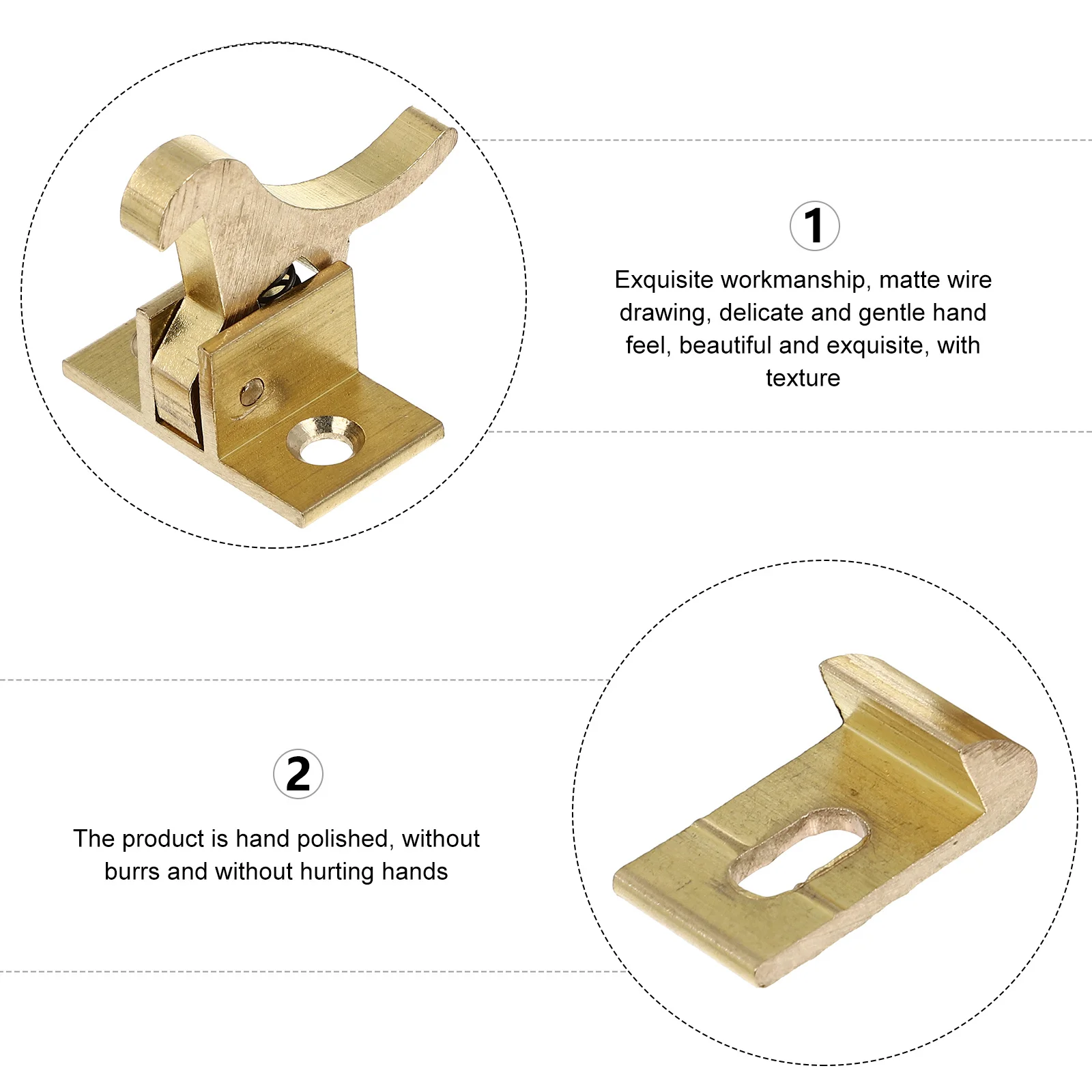 

2Pcs Sturdy Brass Elbow Latches Lock Heavy Duty Cabinet Door Latch Window Catch Brass Elbow Latches Lock Cabinet Door Locks