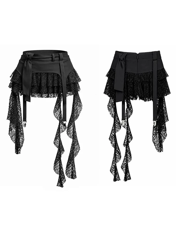 Nibber Hottie Rüschen-Quastenröcke für Damen, Patchwork-Spitze mit Metalldekoration, Sexy Musikfestival Midnight Wild Sommer Streetwear – Detail 9
