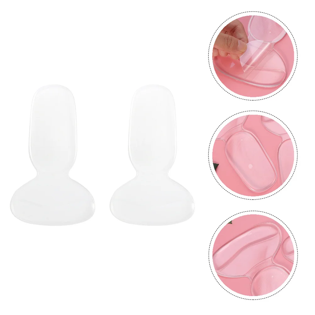 

2 Pairs Thickened Silicone Gel Heel Pads Back Cushion Foot Care Prevent Slippage Suitable Heels Flats Boots Women