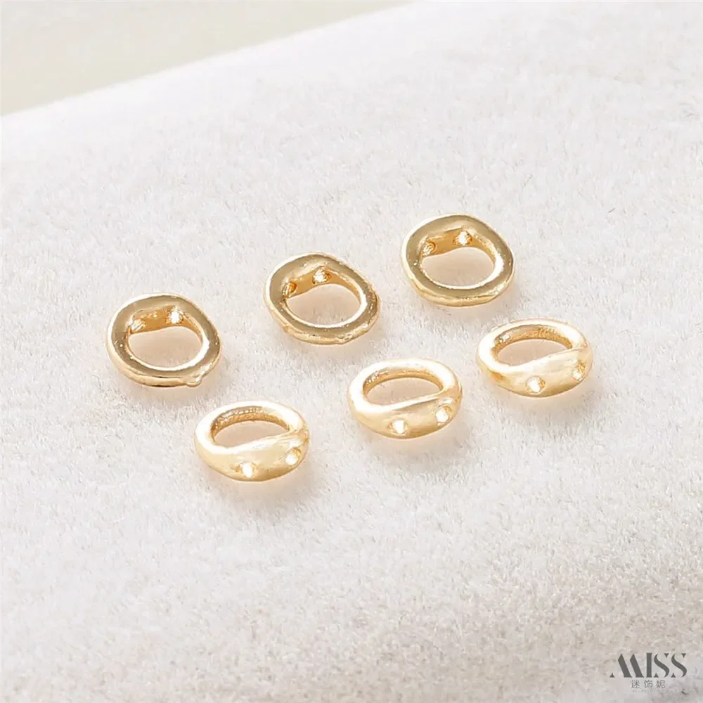 14K vergulde geperforeerde sluiting lus DIY parel armband ketting string connector dubbel gat sieraden maken accessoire