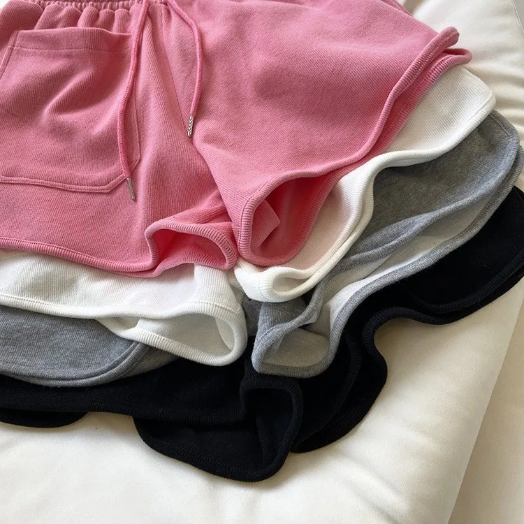 American Sle High Waist Wide Leg A-Line orts Women's Casual Spor Home Wear Summer Loose Fit Hot Pants with kets