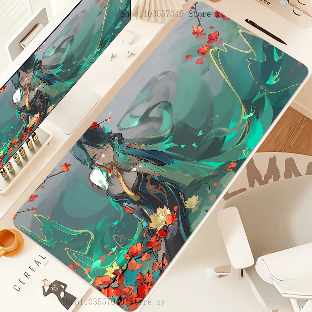 Game Anime Genshin Impact Xianyun Cloud Retainer Mousepad Desk Pad Gaming Accessories Prime Gaming XXL Keyboard Pad Stitched Pad