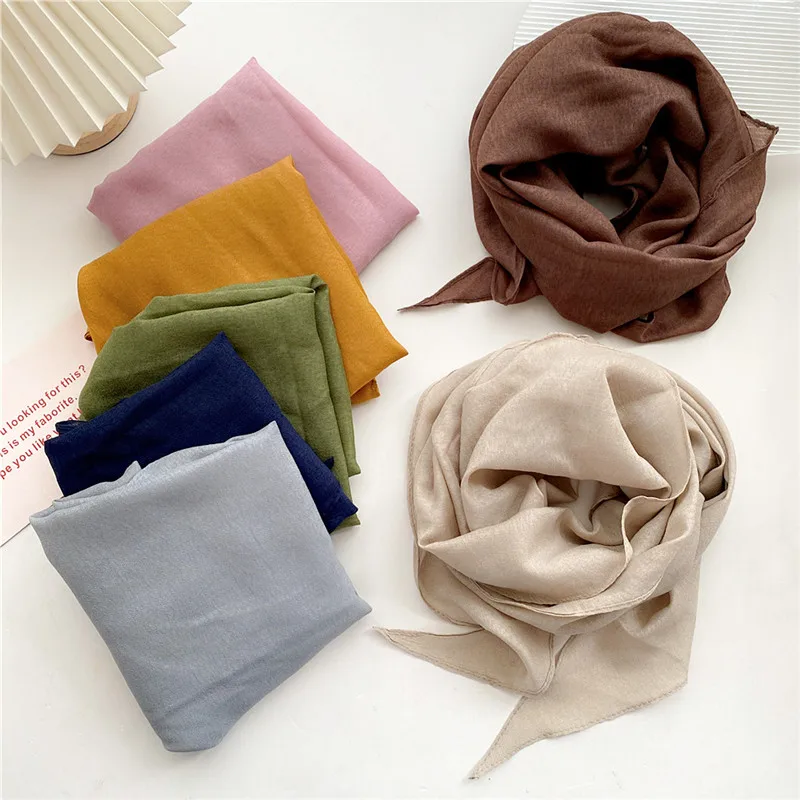 Solid Rhombus Scarves Kerchief Headscarf Bandanas Headband Long Ribbon Scarf Shawl Neck Warm Decoration Neckerchief for Women