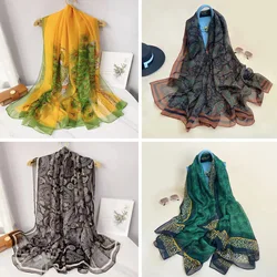 Jedwabny szalik Fashion Design szyi Foulard kobiet luksusowe hidżab kobiety ciepły plażowe szale Echarpe szal duży Wrap Echarpe Bandana