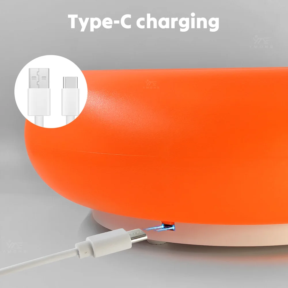 أضواء محيطة مزخرفة على شكل دونات برتقالية، 3 أوضاع تعمل باللمس، ضوء قابل لإعادة الشحن مقاوم للماء لغرفة النوم بجانب السرير، هدية بار التصوير الفوتوغرافي لاسلكي ديكور غرفة مصباح طاولة ديكور ستيتش ديكور للغرفة فطر #6