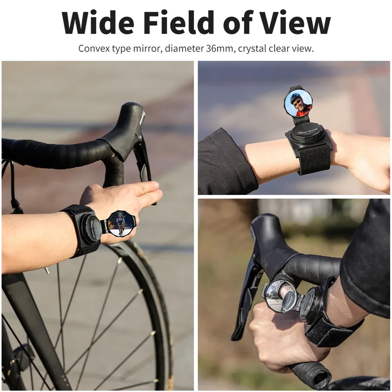 WEST BIKING Bicycle Rearview Mirror Collapsible Foldable Arm Wrist Mount Wide Vision Cycling Mirror Bike Accessories