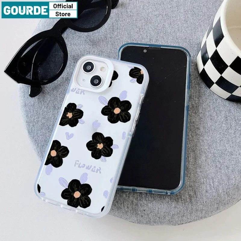 Gourde engraçado bonito embalagem flor padrão caso de telefone para iphone 15 14 12 13 11 pro max ip 7 8 plus iphon x xs xr xs max