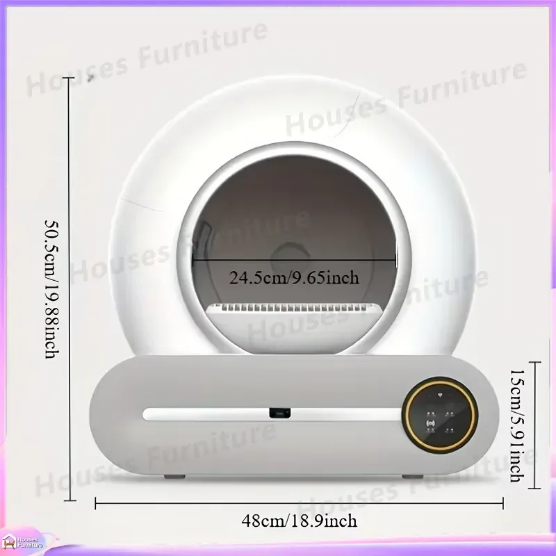 Automatic Self Cleaning Cat Litter Box with App Control Smart Deodorizing System Safety Protection Lightweight Easy to Clean