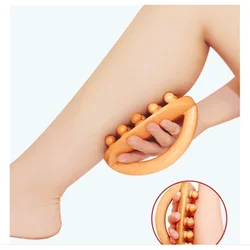 Scraping SPA Therapy Anti Cellulite Relaxation Tool Natural Wood Handheld Gua Sha Massage Brush 14 Beads Waist Leg Body Meridian