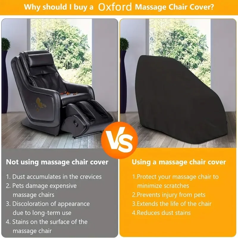 1PC Massage Chair Dust Cover, Complete Dust Cover for Computer Massage Chair, Zippers on Both Sides of the Armrests, Only Cover