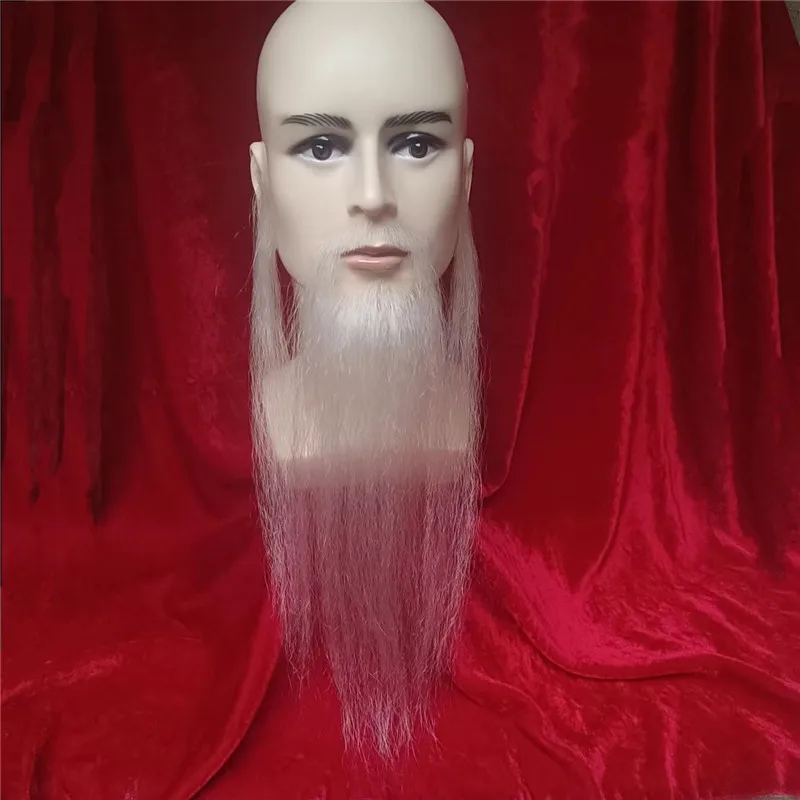 ใหม่สีดําสีเทาสีขาวปลอม Face Beard ลูกไม้ทําด้วยมือเคราสําหรับ Man Holiday/ละคร/ปาร์ตี้/ภาพยนตร์