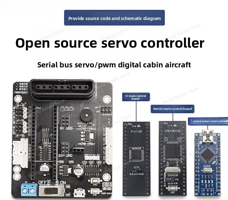 Picture 5: The 6-channel servo controller is compatible with the Arduino/51/STM32 robot mechanical arm drive mainboard