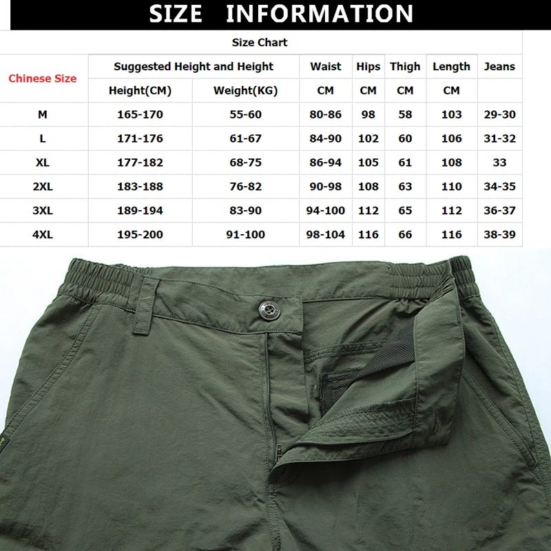 Summer Men Pants Lightweight Cargo Pants Waterproof Quick Dry Long Trousers Male Breathable Thin Casual Pants Pluse S-4Xl 2023