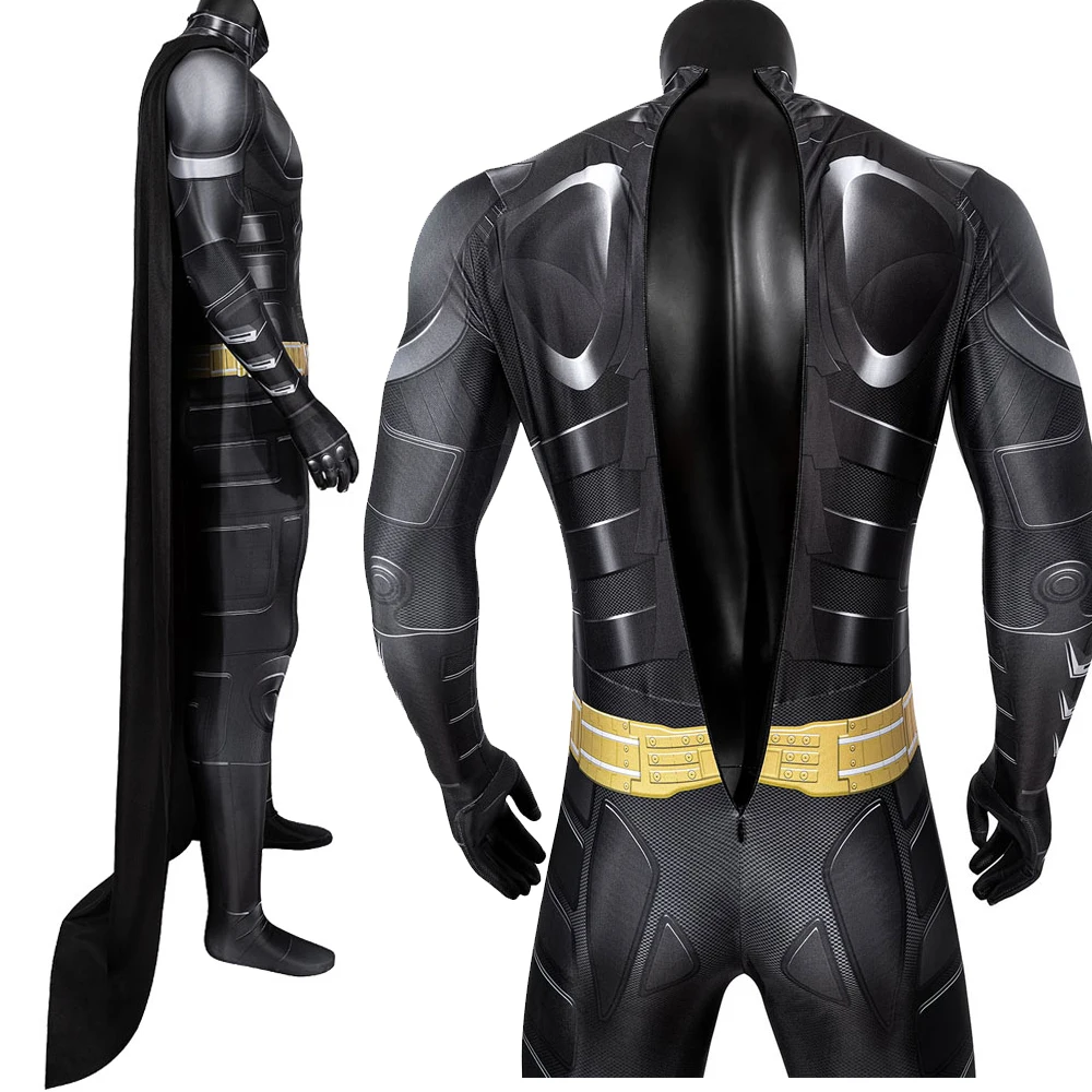 

Dark Knight Rises Cosplay Costume Bruce Wayne Bodysuit Halloween Carnival City Hero Spandex Jumpsuit For Adult Man