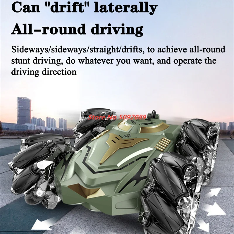 Double Slide RC Stunt Deformation Car 4WD Drift Stunt Vehicle Double-sided Rotary Cross-country Climbing Light Music Toy Gift