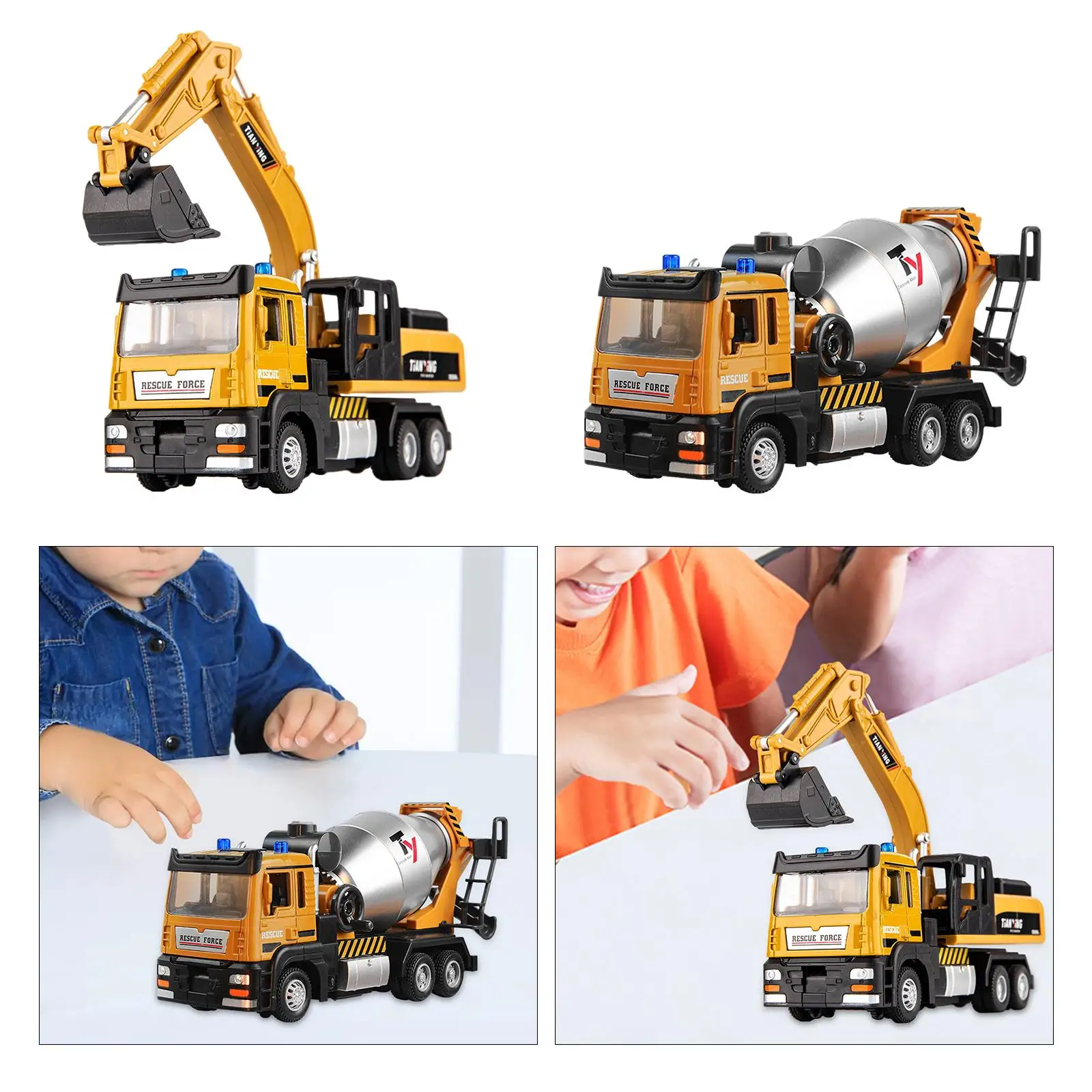 Pull Back Car Toy Truck Construction Educational Toys Alloy Engineering Truck