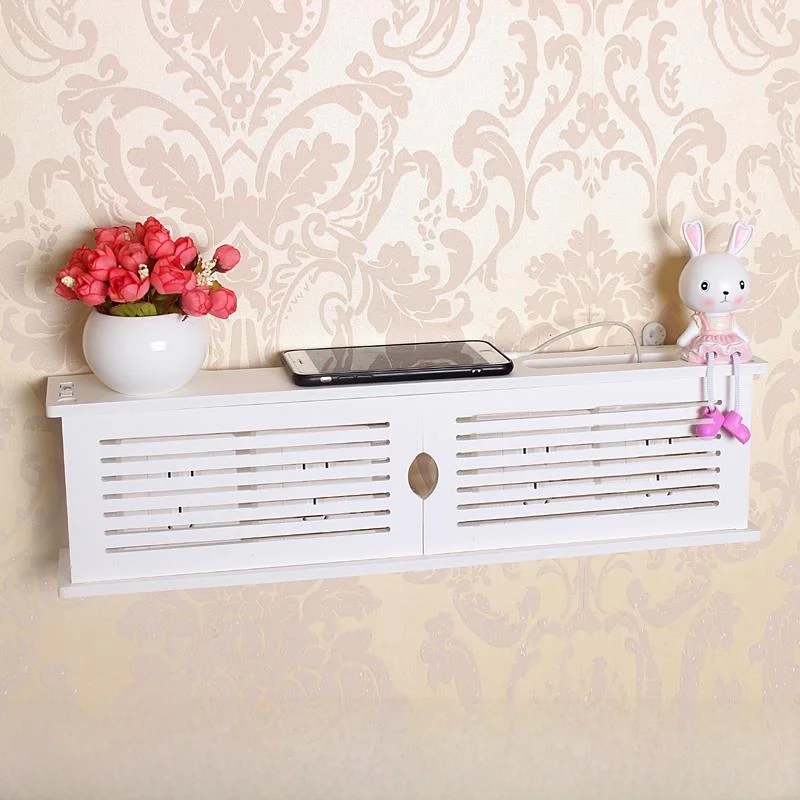TV Cabinet Cord Concealer Beautifying Decorative Wall Switch Plug Board Child Proof Cover up Box Cable Organizer PVC Material