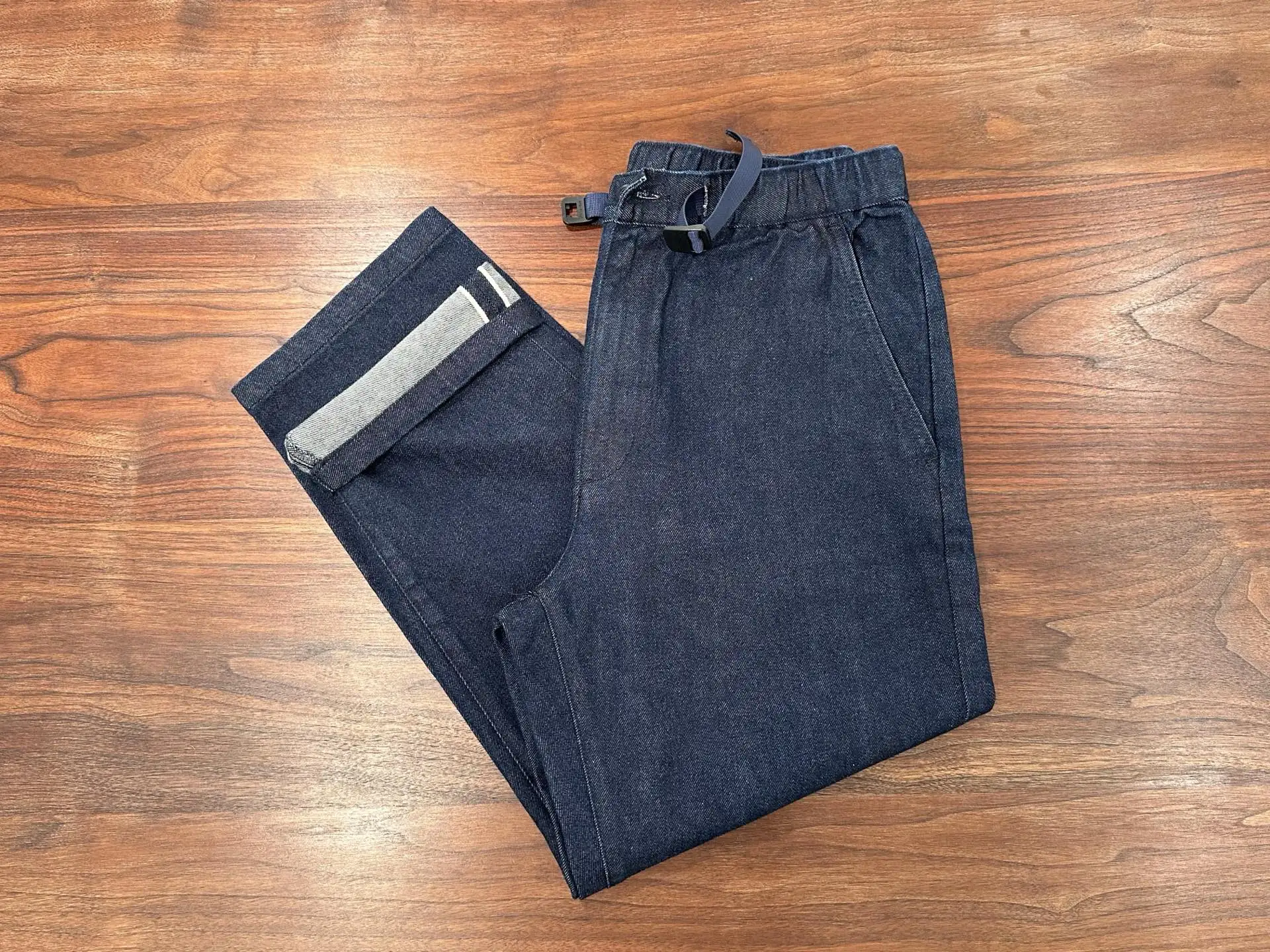 

Винтажные прямые джинсы с эластичной тканью, регулируемые, синие, со средней посадкой, молодежные, повседневные, износостойкие, стандартного кроя