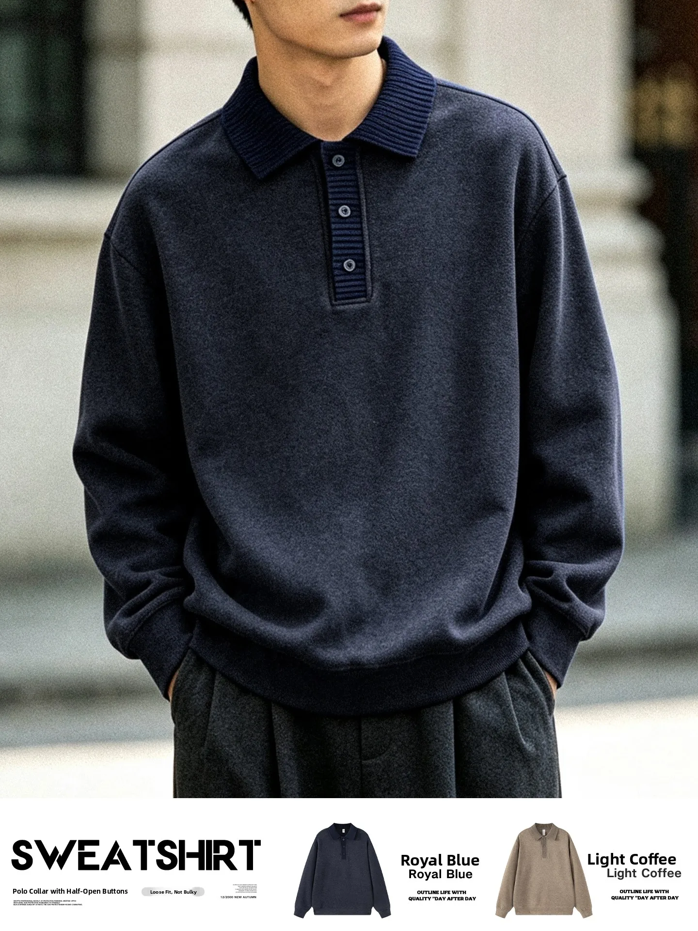 Pants First Old Money Style Hoodie Men's Autumn New Simple Match Long Sleeve Casual Overhead Jacket Loose Fit Youth Popular