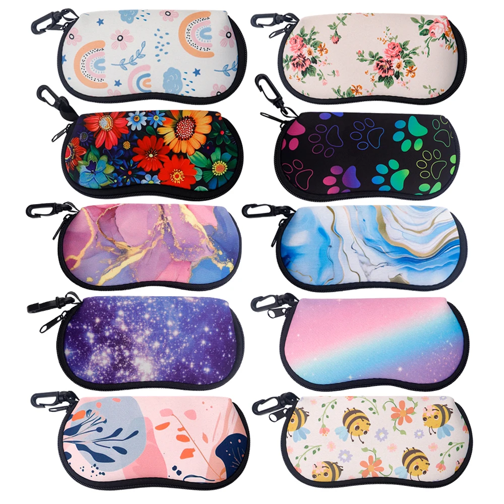 

Colorful Flowers Glasses Soft Cloth Bags Sunglasses Bags Glasses Box Bag Women Men Zipper Fabric Eyeglasses Case Eyewear Case