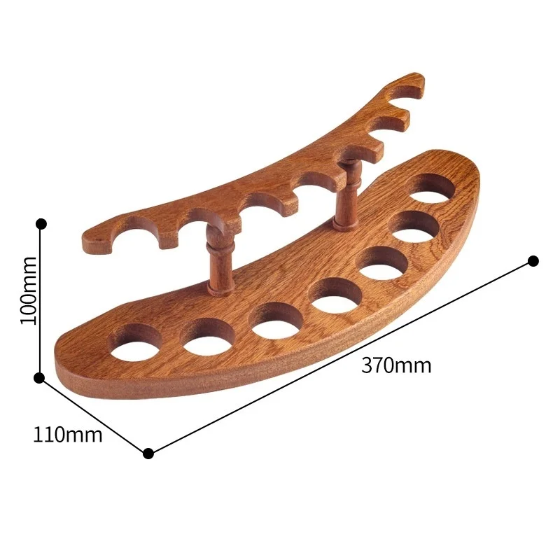 2026 New Muxiang-solid Wooden Black Walnut Pipe Holder Straight Multi Position Smoking Accessory Tools Rack Wax Surface 1Pcs