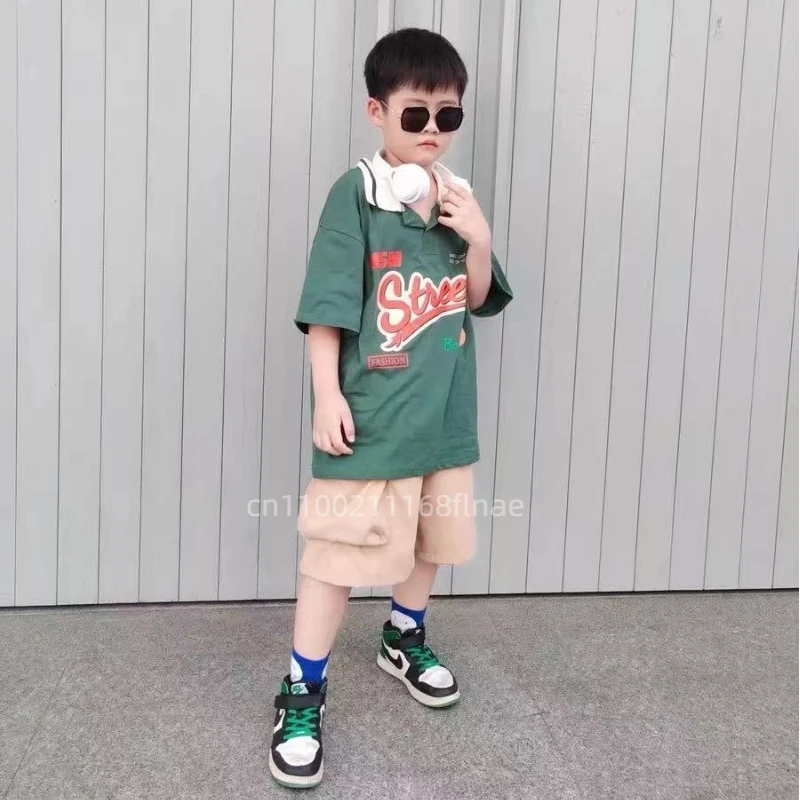 Costume da spettacolo di danza di strada per bambini, costume da ballo di strada per ragazzi hip-hop, set di passerelle di danza jazz per ragazze hip-hop