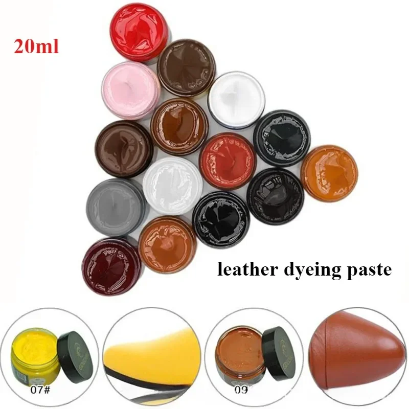 20ml Leather Dyeing Agent Complementary Color Paste Hand-DIY Leather Carving Tinting Retreading Scratch and Crack Repair Pigment