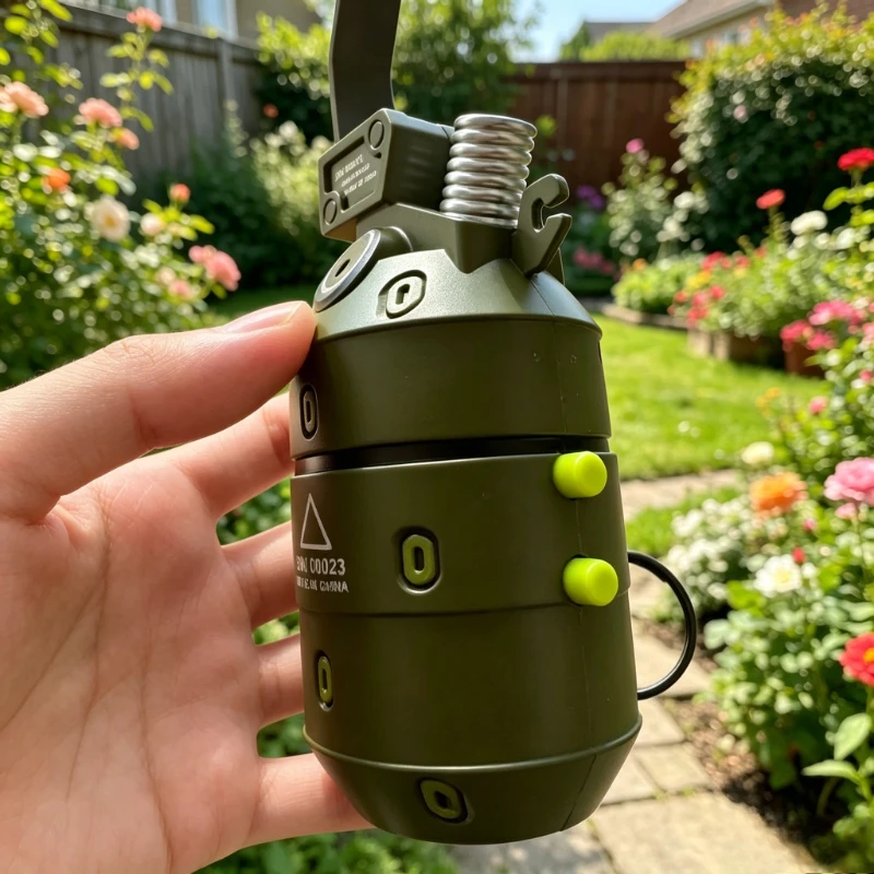 Handheld Cylinder Soft Pellet Blaster Detachable Rubber Ring Design Durable Plastic Outdoor Sport Practise Accessory