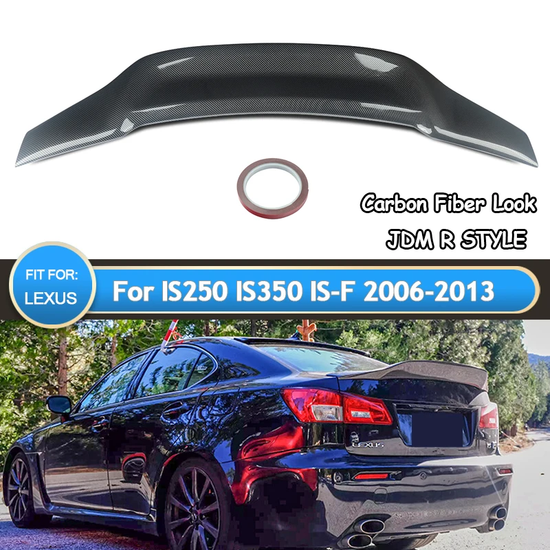 

R Style Duckbill Rear Spoiler Wing For 2006-2013 Lexus IS250 IS350 ISF Carbon Fiber Look Rear Tail Wings Roof Spoiler Magickit