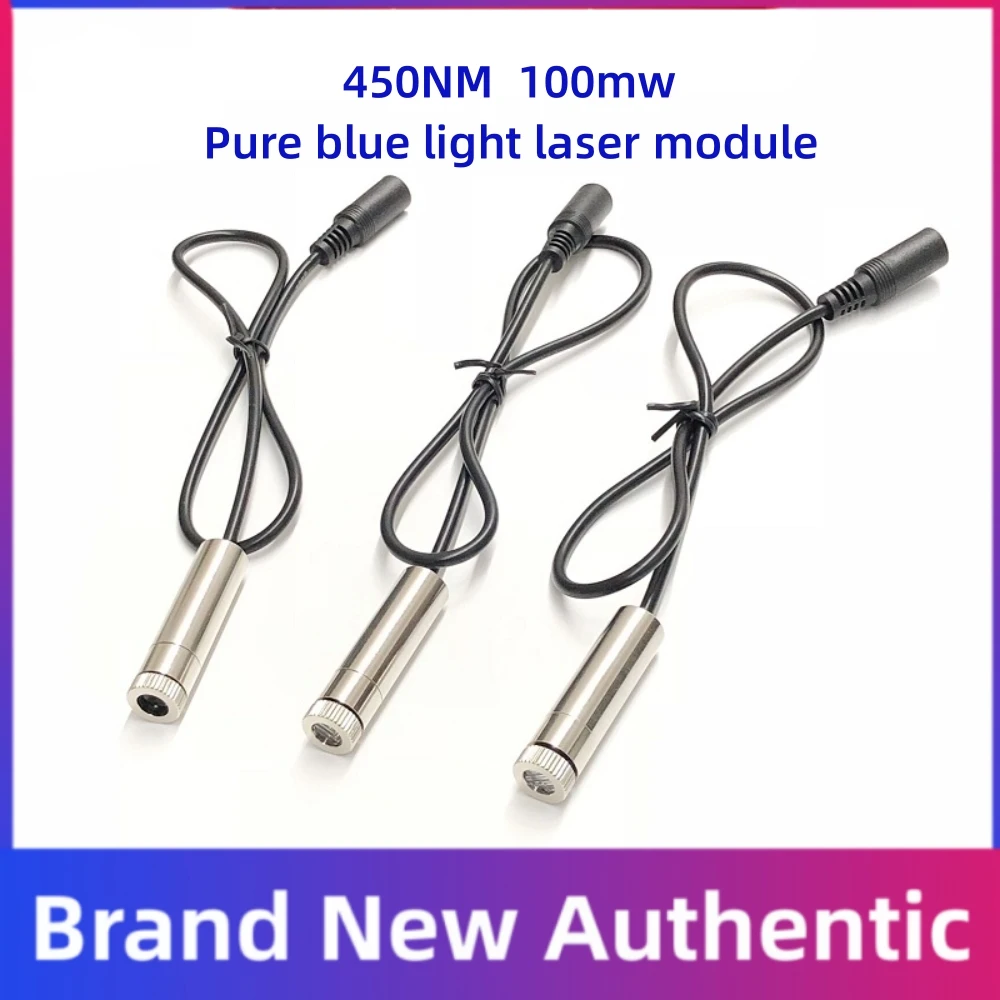 450nm 100mW 12*45mm 5V Adjustable Focusable  Pure Blue DOT  Line  Cross Laser Module 12mm LED LD High power blue laser emitter