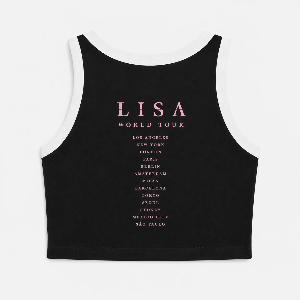 Deadline World Tour Ringer Cropped Tank Top Print Name & Tour City List Print Sleeveless Crop Top Women Concert Fan Streetwear