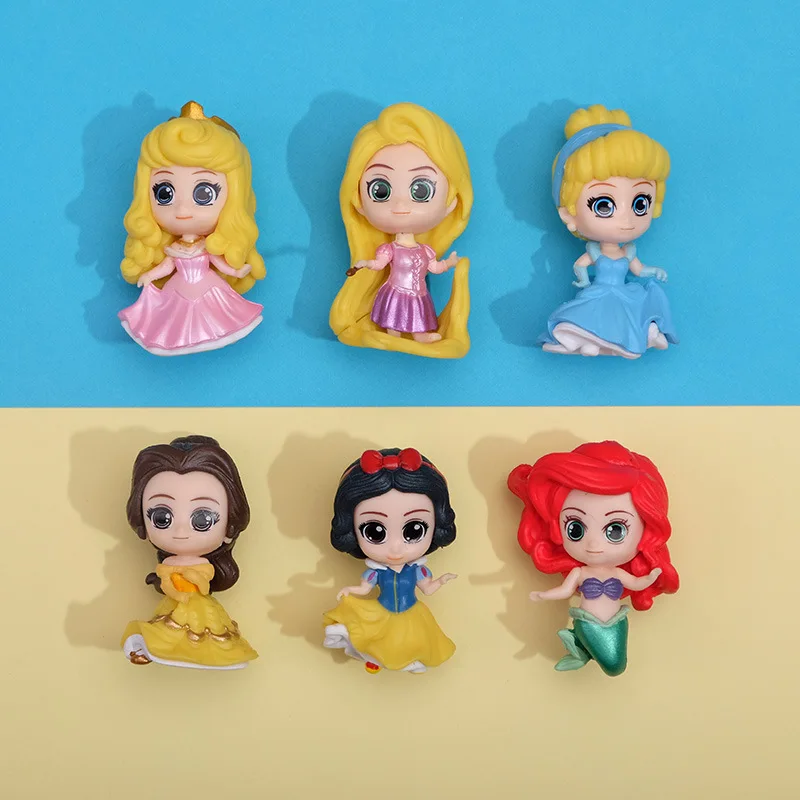 

6/12PCS Cute Disney Princess Doll Handmade DIY Keychain Pendant Accessories Bag Clothing Bracelet Accessories Ornament