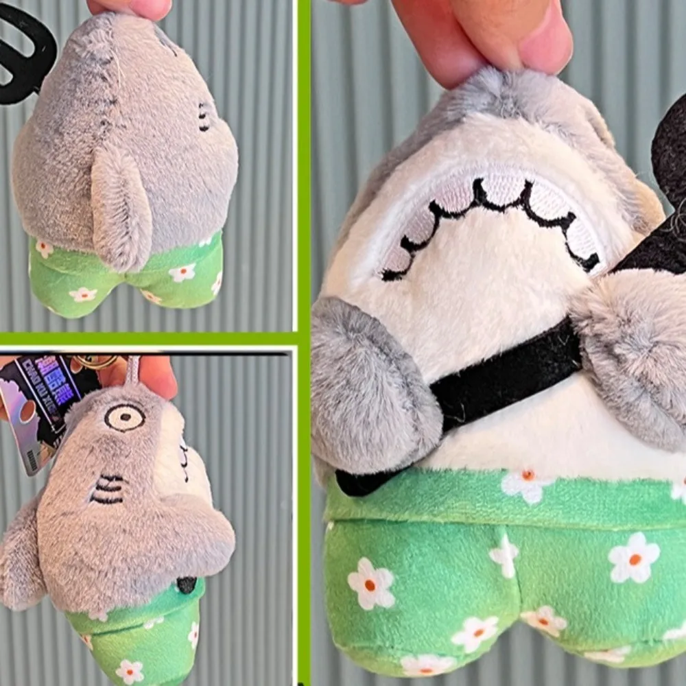 Funny Shark Doll Cute Doll Pendant Filled PP Cotton Decoration Doll Keychain Short Plush Bookbag Pendant