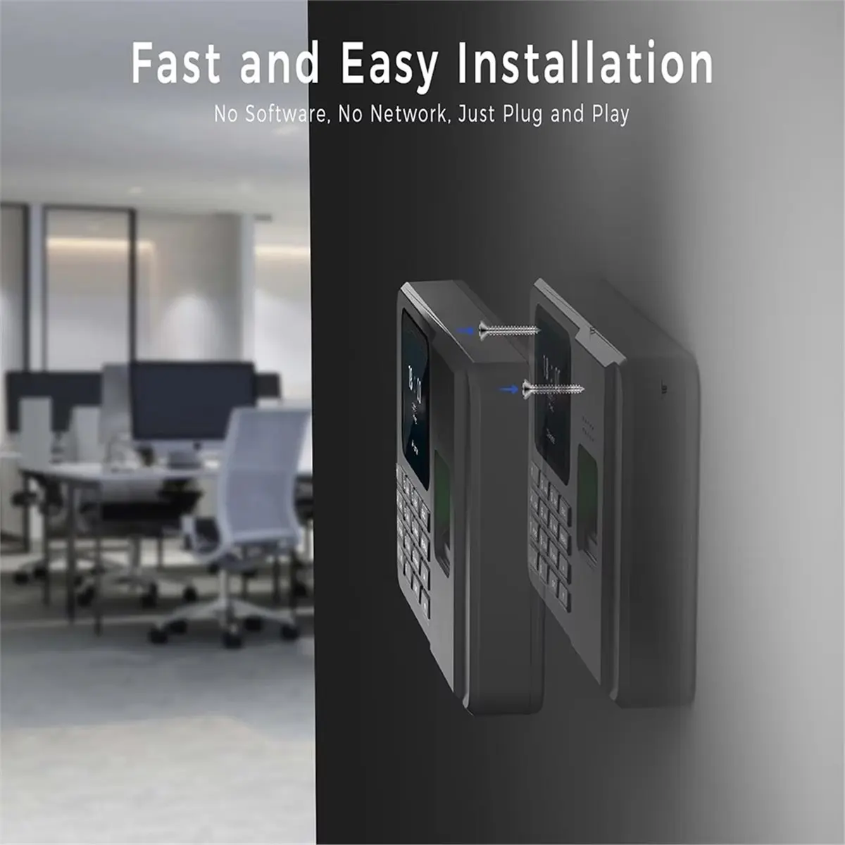 【New User-Coupon!】Fingerprint Attendance Biometric Machine System Employee Keypad Electric Time Clock Recorder for Businesses EU