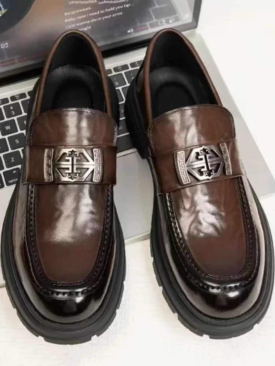 

Модные лоферы без шнуровки из мягкой кожи Thi Bot Busin Casual oes для молодых мужчин Wedding oes Briti Sle с круглым носком