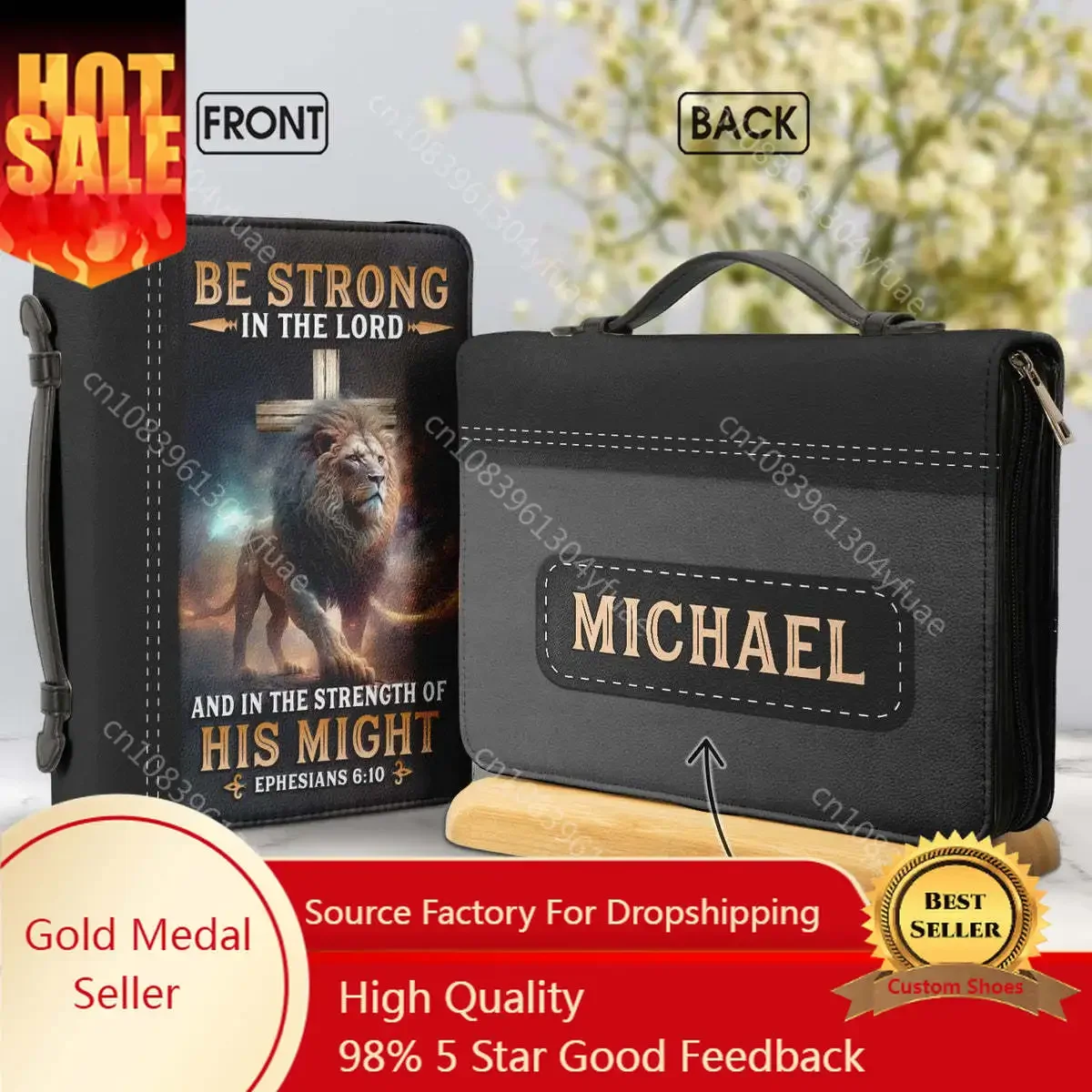 Lion Cross Bible Hymns Print Leather Bible Bag Handbags Be Strong In The Lord Words Bible Carrying Case Handle Study Book Case supertramp famous last words