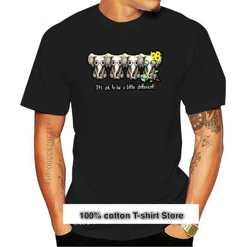 

New Elephant Autism It'S Ok To Be A Little Different Black T Shirt Men M 3Xl