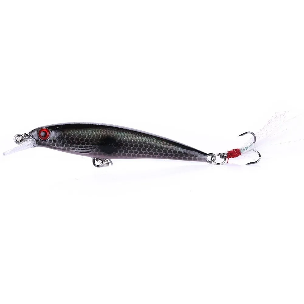 

10pcs/box With Box Simulation Fish Lures 9cm/8g Realistic Artificial Fishing Bait Set Long Tail Crank Hook Fishing Lures Kit